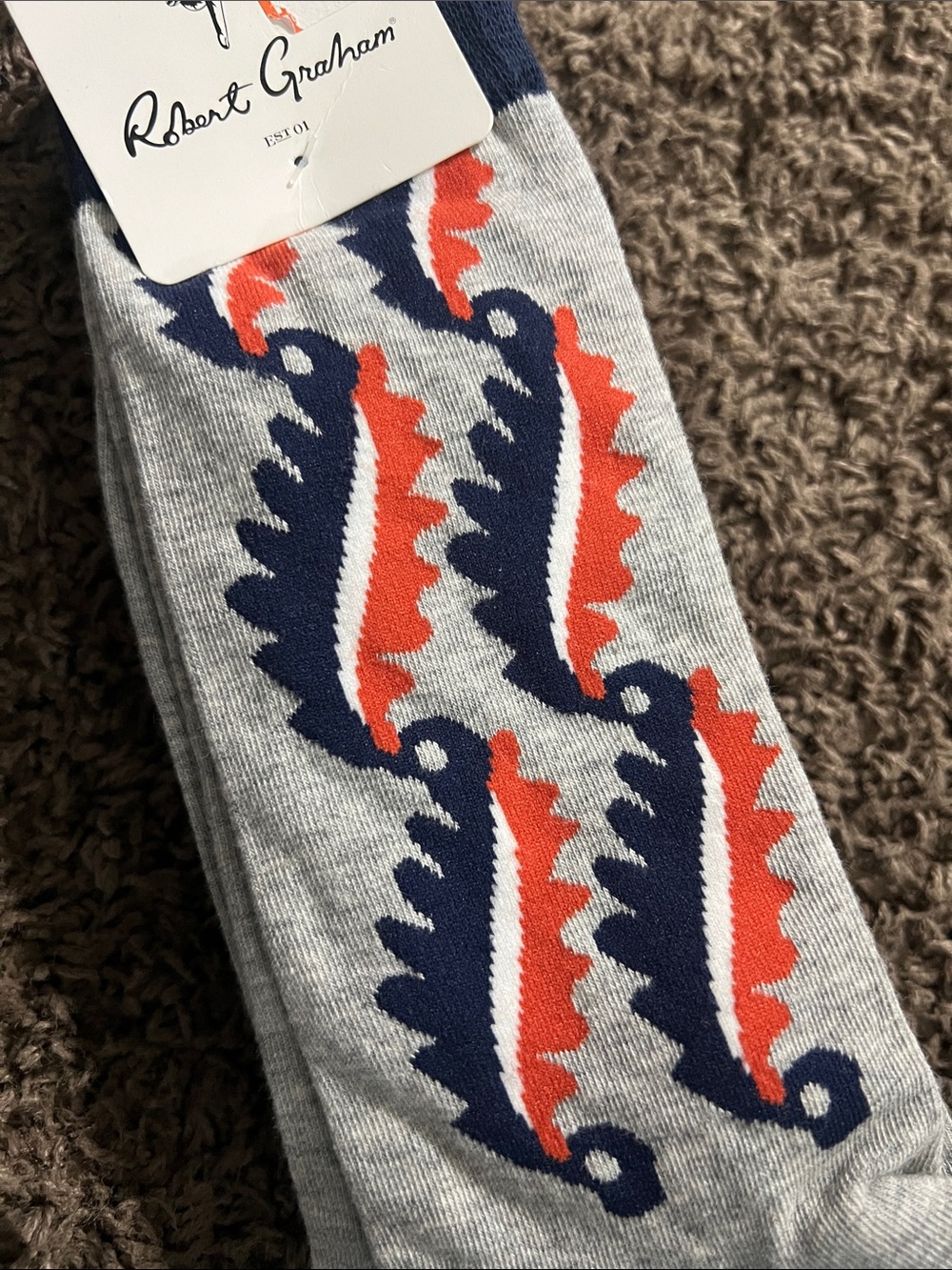 Robert Graham Men Tall Casual Colorful Cotton Blend Designer Socks 3 Pack 7-12